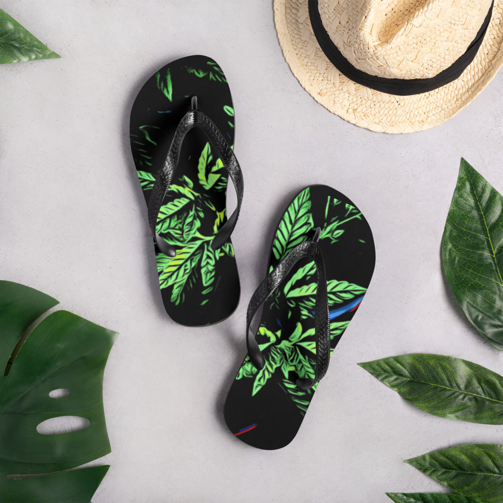 Butterfly Cannabis Leaves Flip-Flops