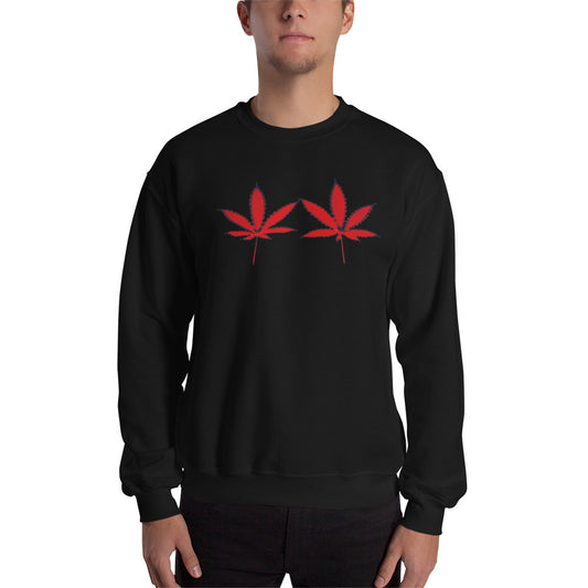 Red Leaves Cannabis Plant Unisex Sweatshirt