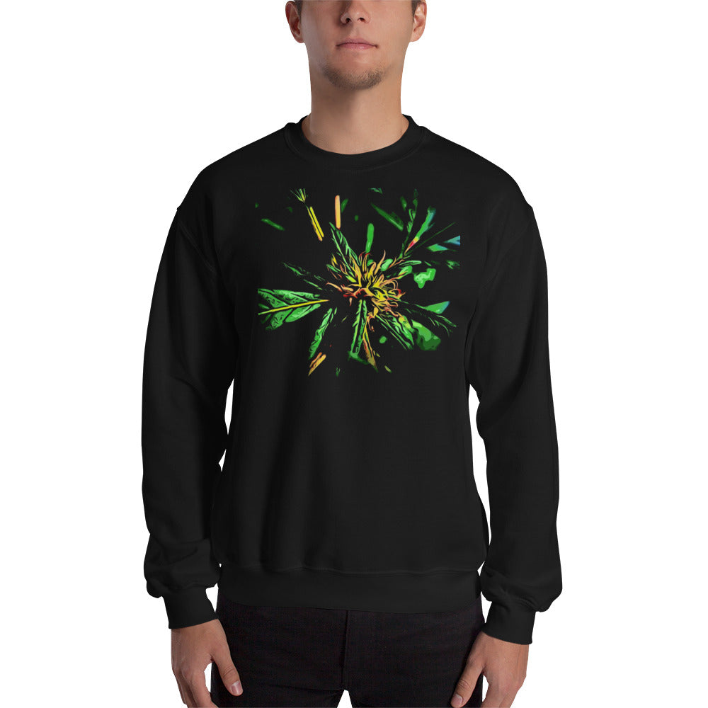 Red Flowering Cannabis Plant Unisex Sweatshirt