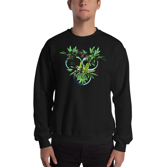 3 Blue Cannabis Pot Plants Unisex Sweatshirt