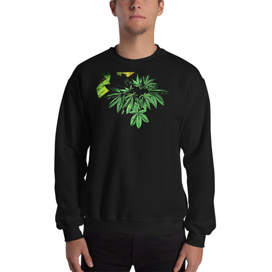 Sleeping Broad Leaf Cannabis Plant Unisex Sweatshirt
