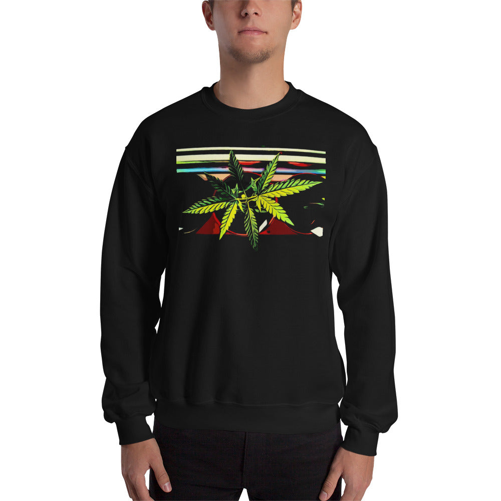 Stripey Cannabis Plant Unisex Sweatshirt