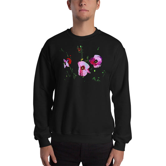 Field of Pink Poppy Flowers Unisex Sweatshirt