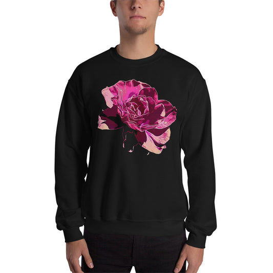 Big Pink Rose Flower Unisex Sweatshirt