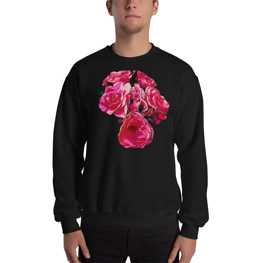 Pink Rose Flowers Unisex Sweatshirt
