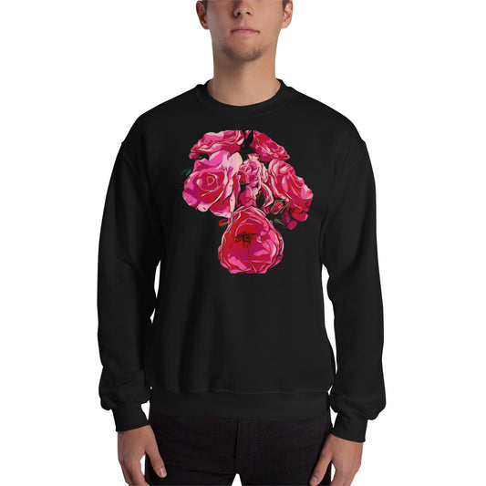 Pink Rose Flowers Unisex Sweatshirt