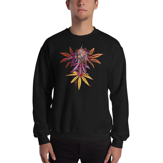 Faded Rainbow Cannabis Flower Unisex Sweatshirt