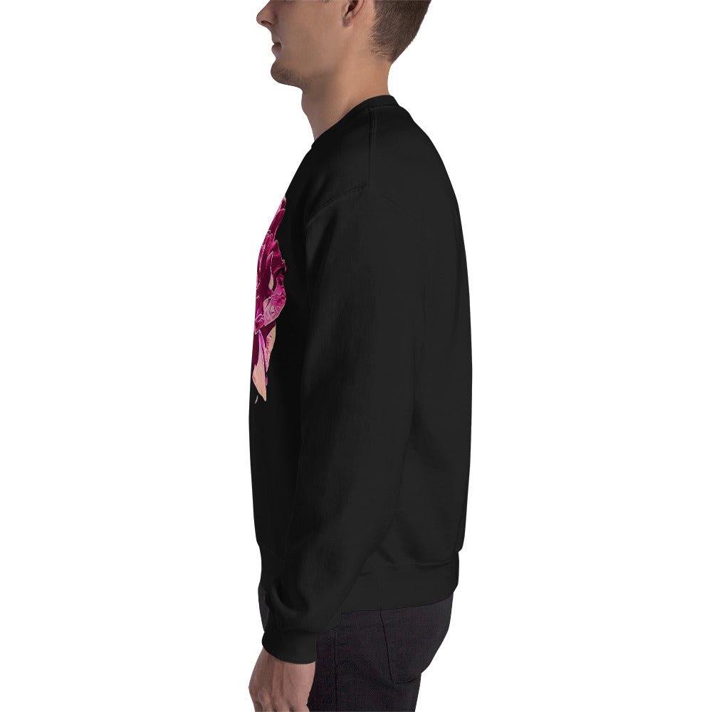 Big Pink Rose Flower Unisex Sweatshirt