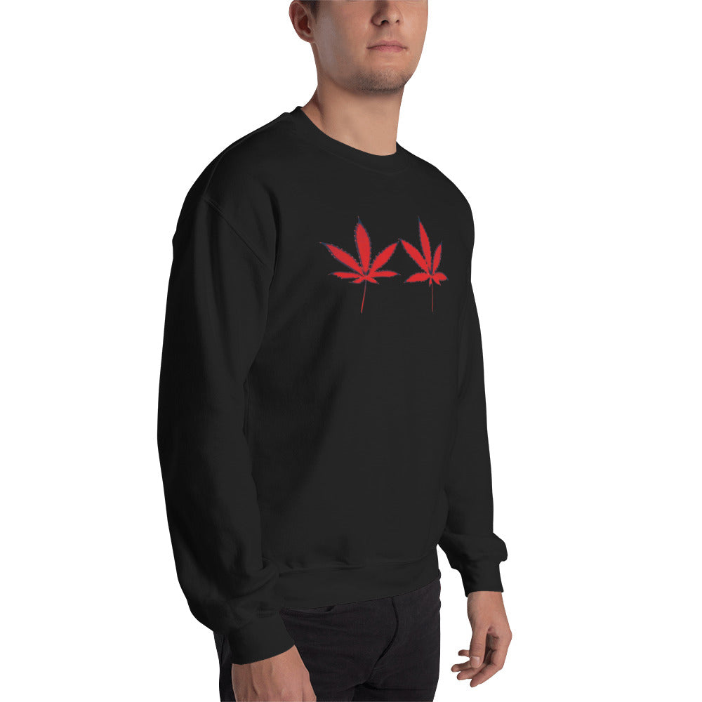 Red Leaves Cannabis Plant Unisex Sweatshirt