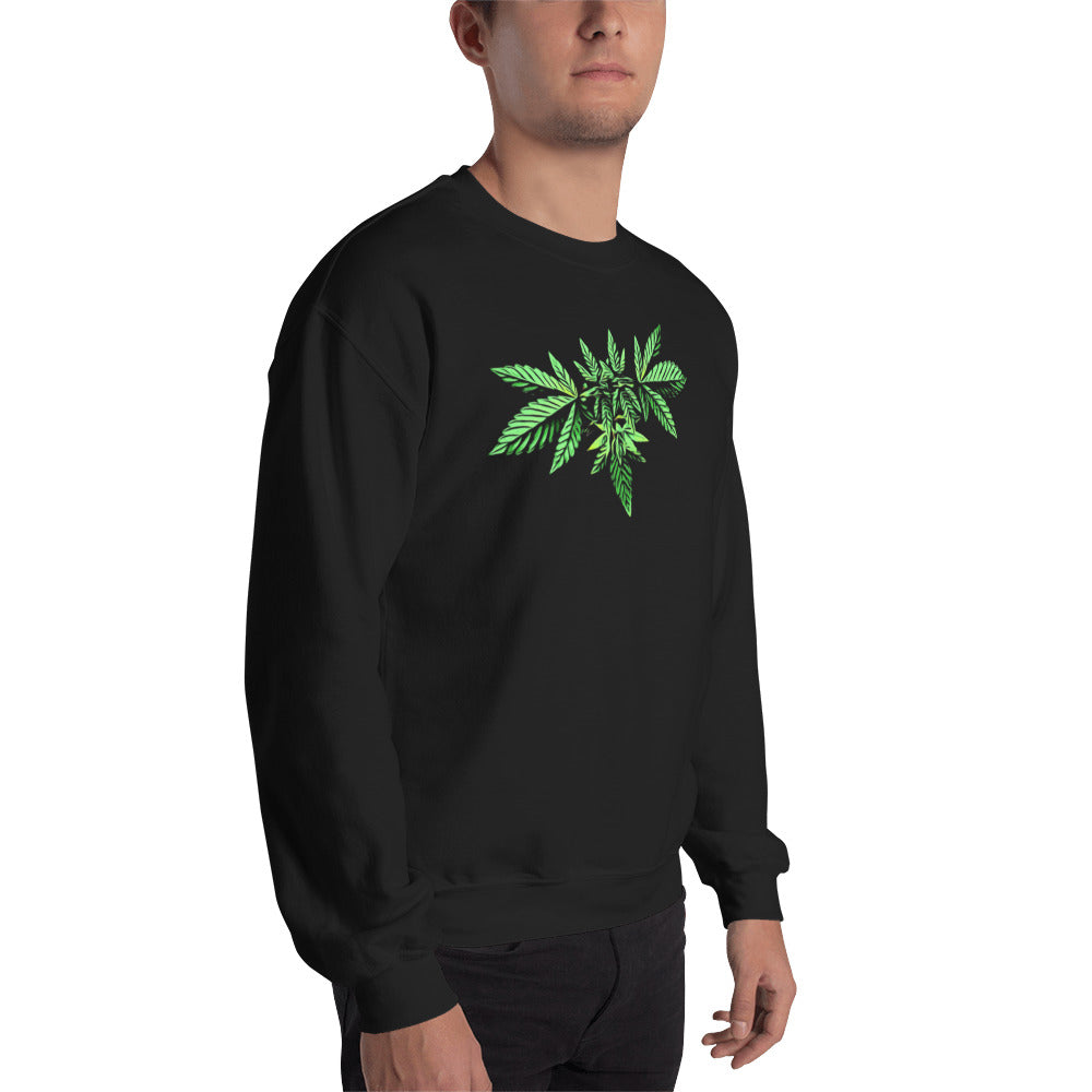 Symmetrical Leaf Cannabis Plant Unisex Sweatshirt