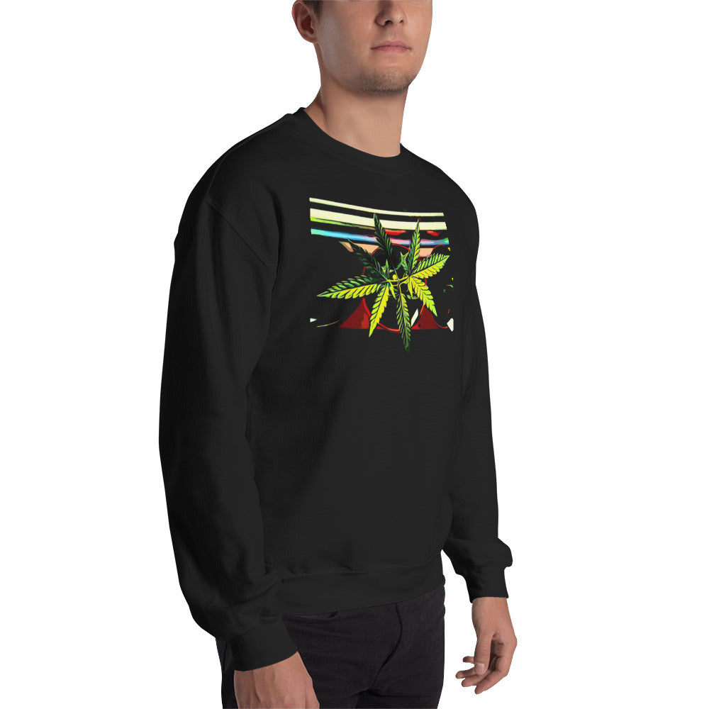 Stripey Cannabis Plant Unisex Sweatshirt