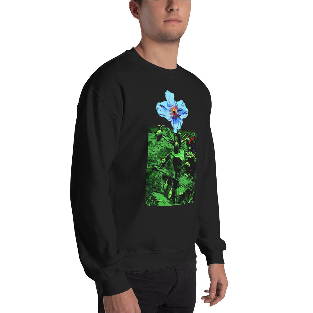 Blue Poppy Flower Unisex Sweatshirt