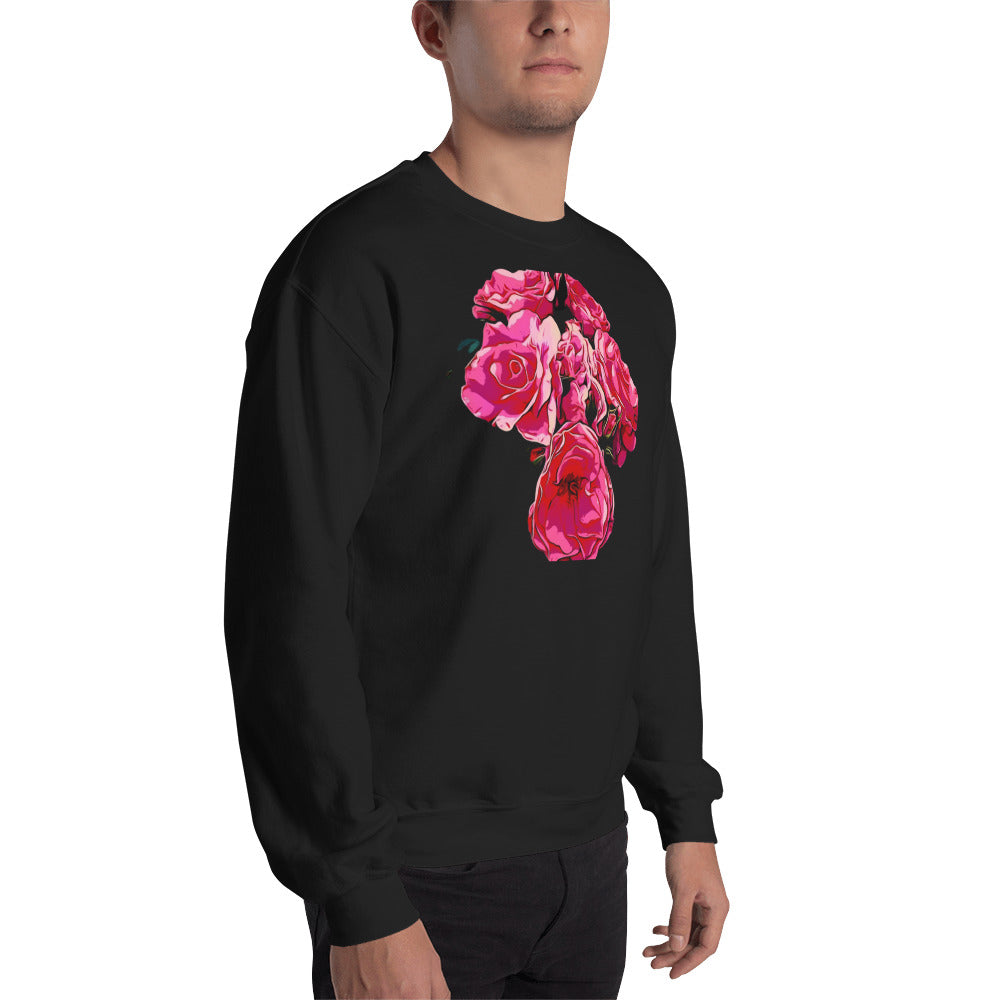 Pink Rose Flowers Unisex Sweatshirt