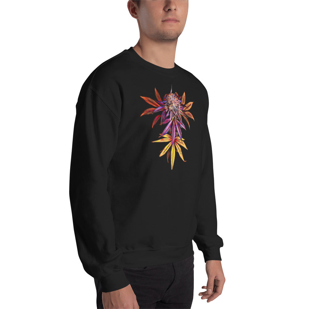 Faded Rainbow Cannabis Flower Unisex Sweatshirt