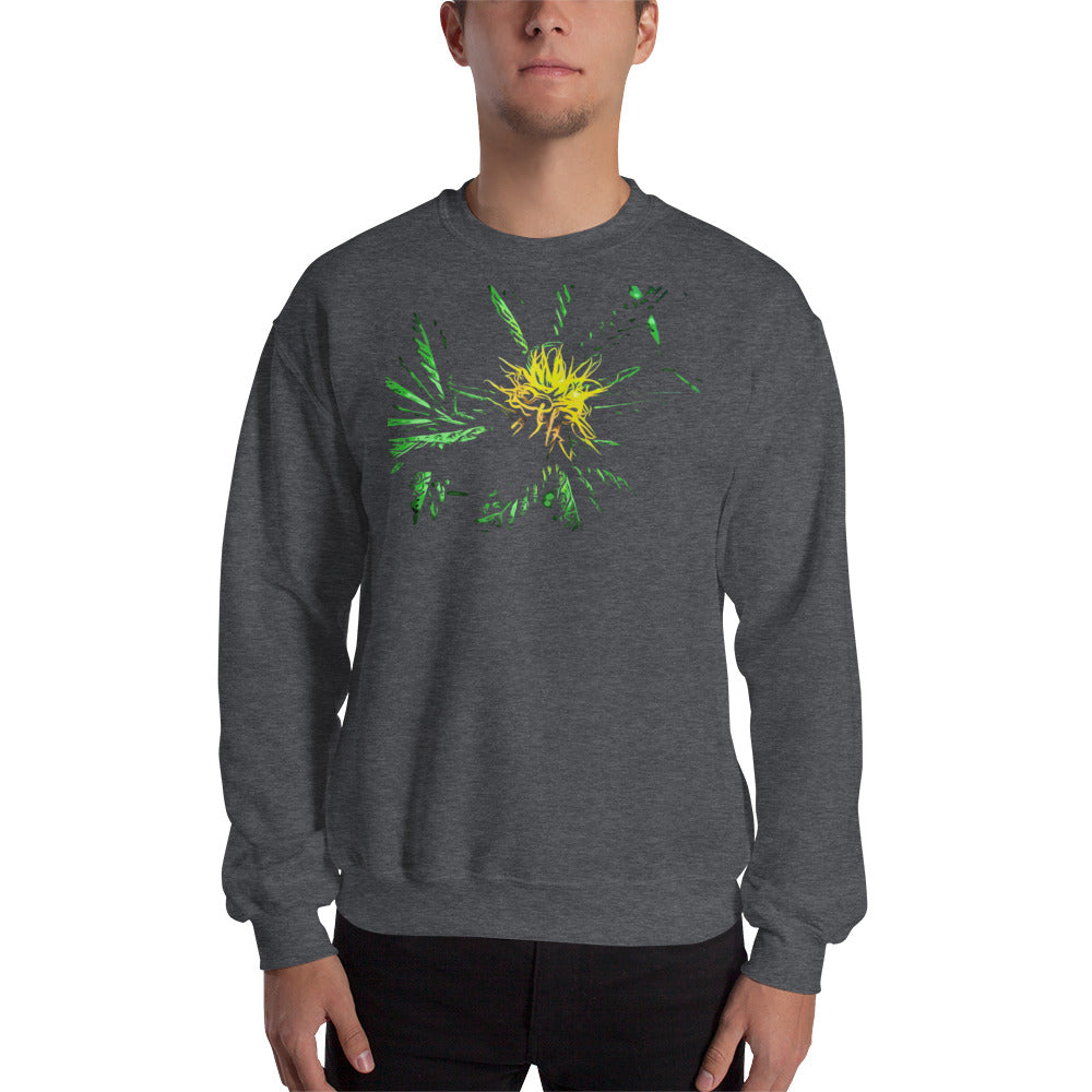 Yellow Flowering Cannabis Plant Unisex Sweatshirt