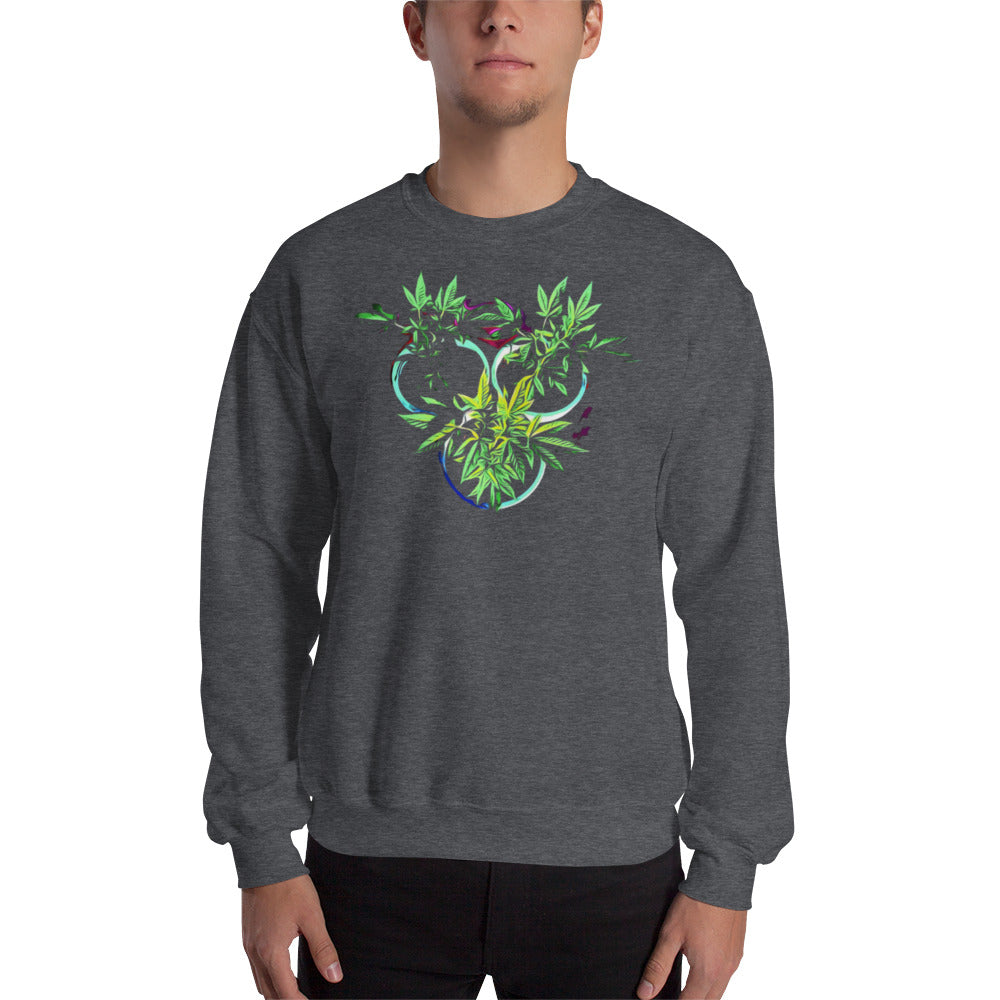 3 Blue Cannabis Pot Plants Unisex Sweatshirt
