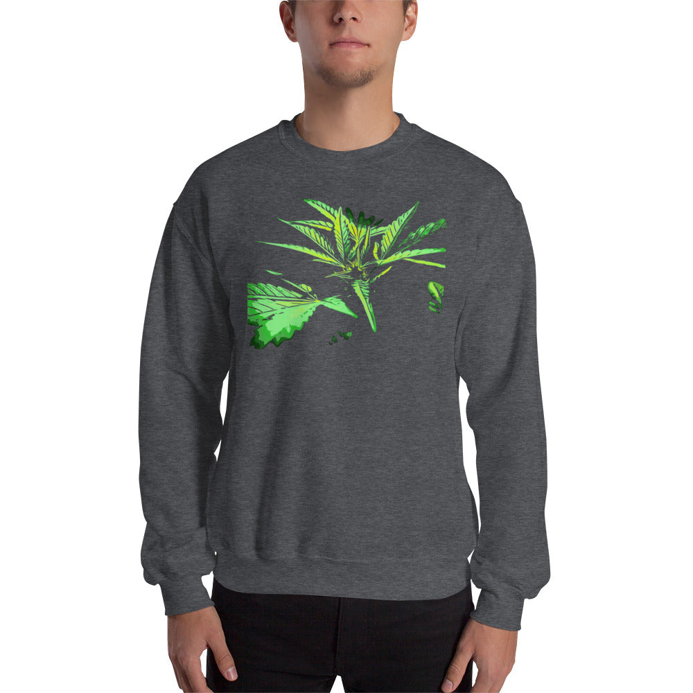 Close Up Praying Cannabis Plant Unisex Sweatshirt