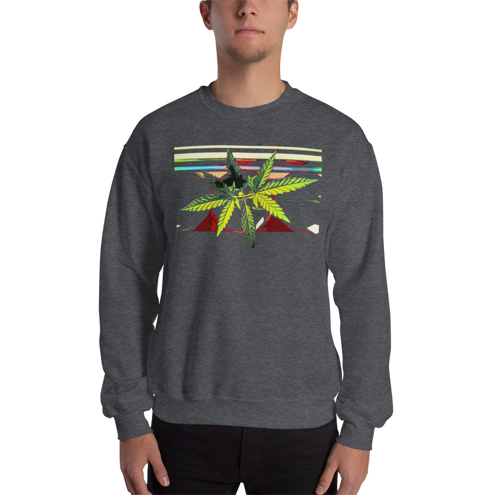 Stripey Cannabis Plant Unisex Sweatshirt
