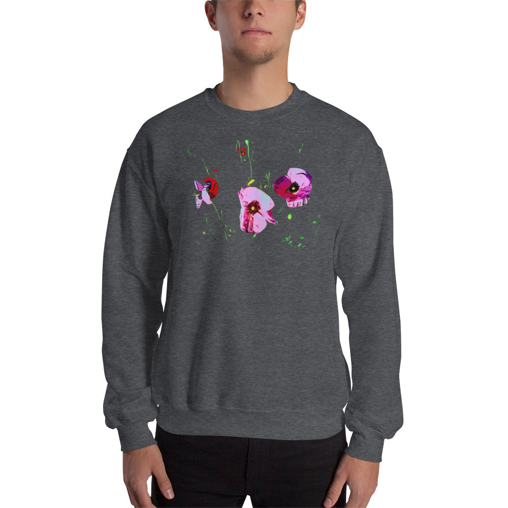 Field of Pink Poppy Flowers Unisex Sweatshirt
