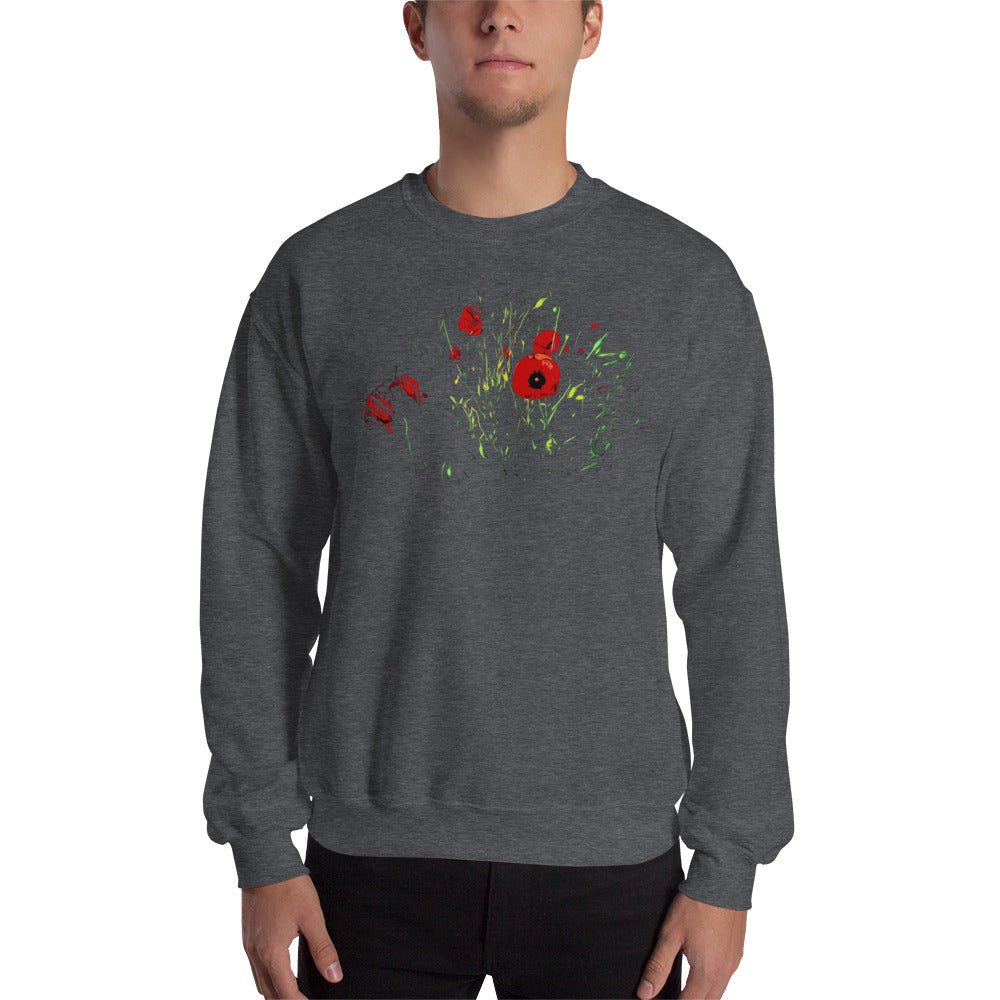 Field of Red Poppy Flowers Unisex Sweatshirt