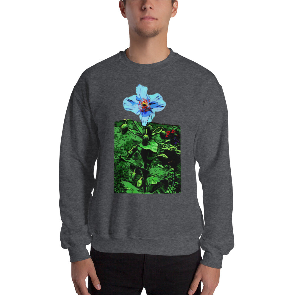 Blue Poppy Flower Unisex Sweatshirt