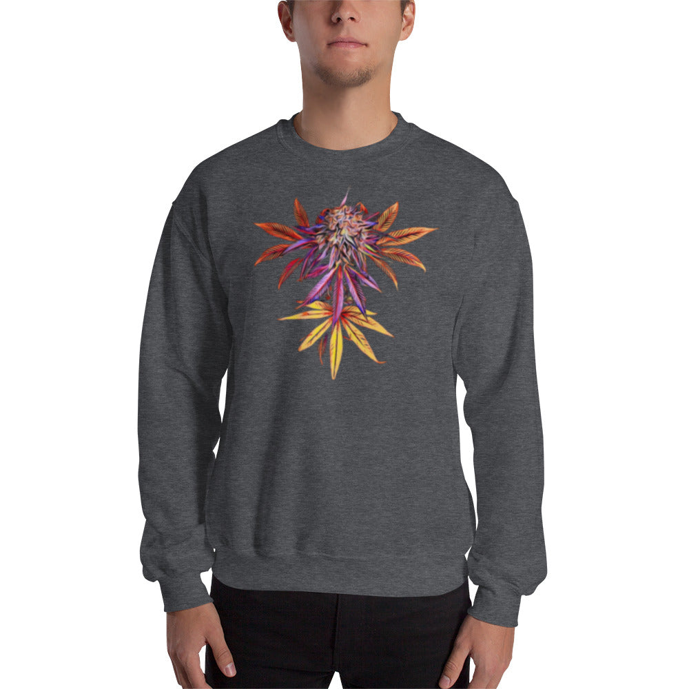 Faded Rainbow Cannabis Flower Unisex Sweatshirt