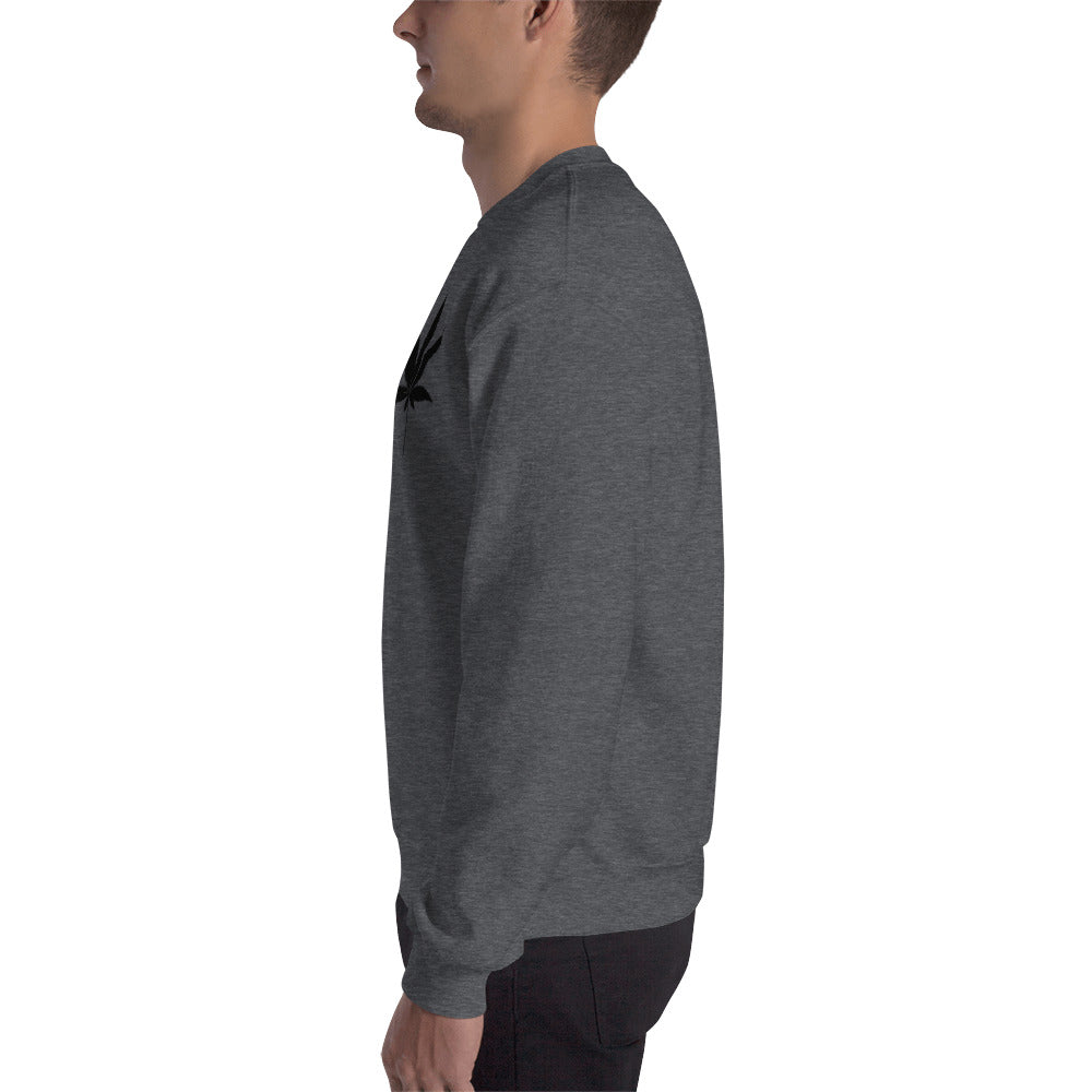 Black Cannabis Leaves Unisex Sweatshirt