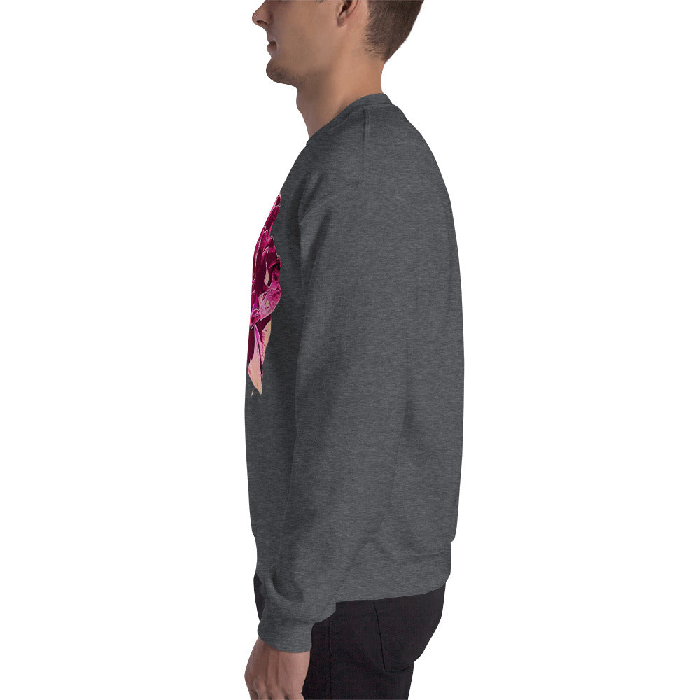 Big Pink Rose Flower Unisex Sweatshirt