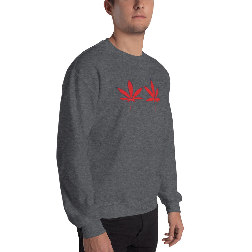 Red Leaves Cannabis Plant Unisex Sweatshirt