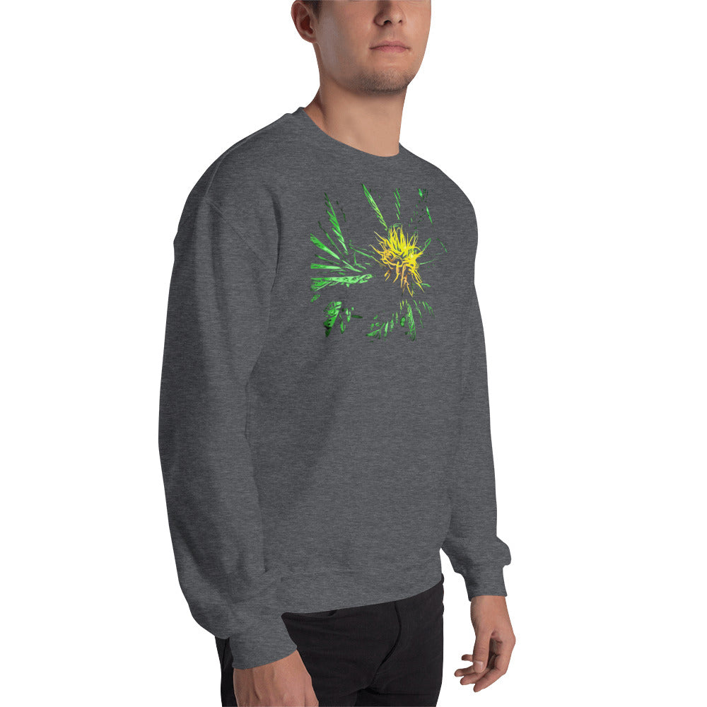 Yellow Flowering Cannabis Plant Unisex Sweatshirt