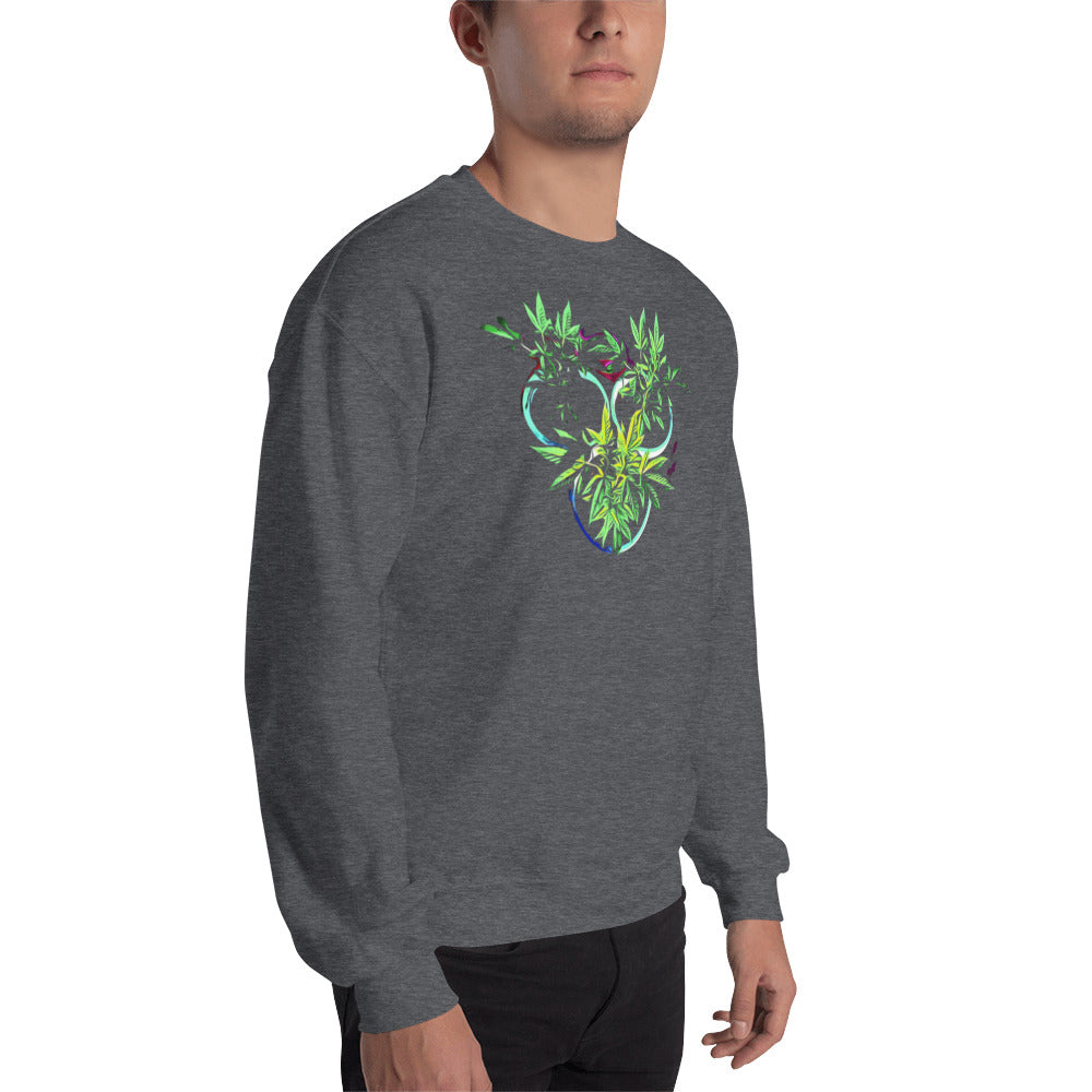 3 Blue Cannabis Pot Plants Unisex Sweatshirt