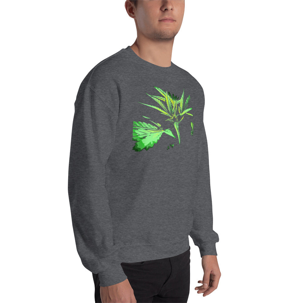 Close Up Praying Cannabis Plant Unisex Sweatshirt