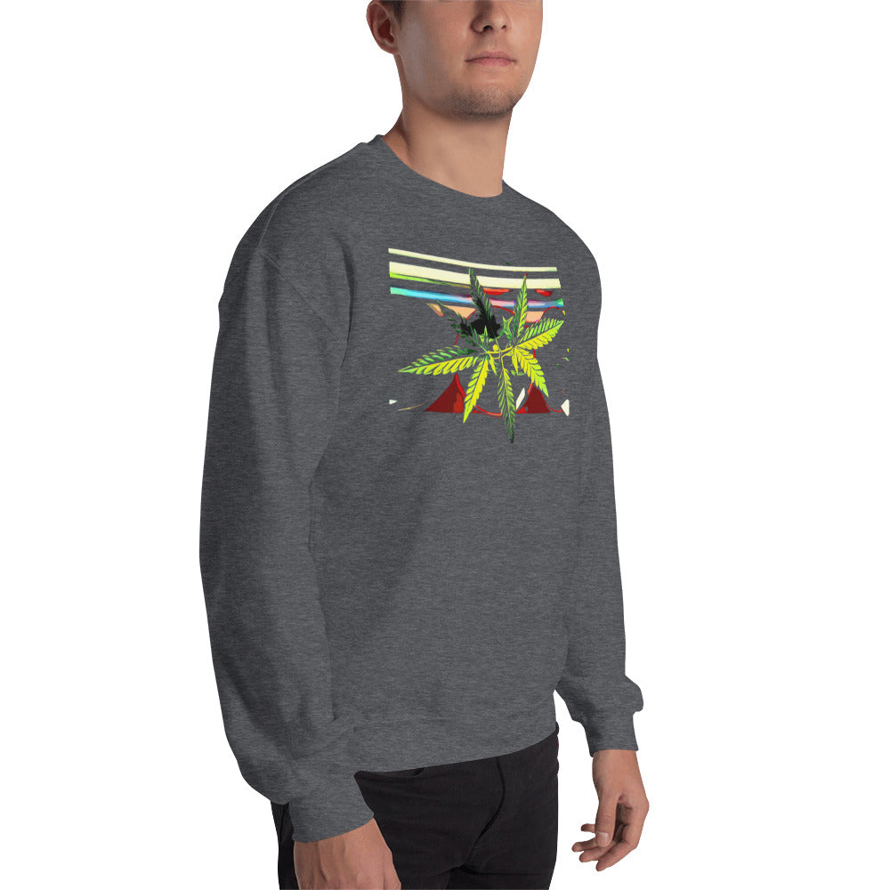 Stripey Cannabis Plant Unisex Sweatshirt
