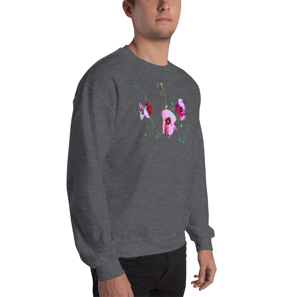 Field of Pink Poppy Flowers Unisex Sweatshirt