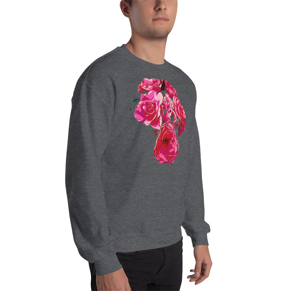Pink Rose Flowers Unisex Sweatshirt