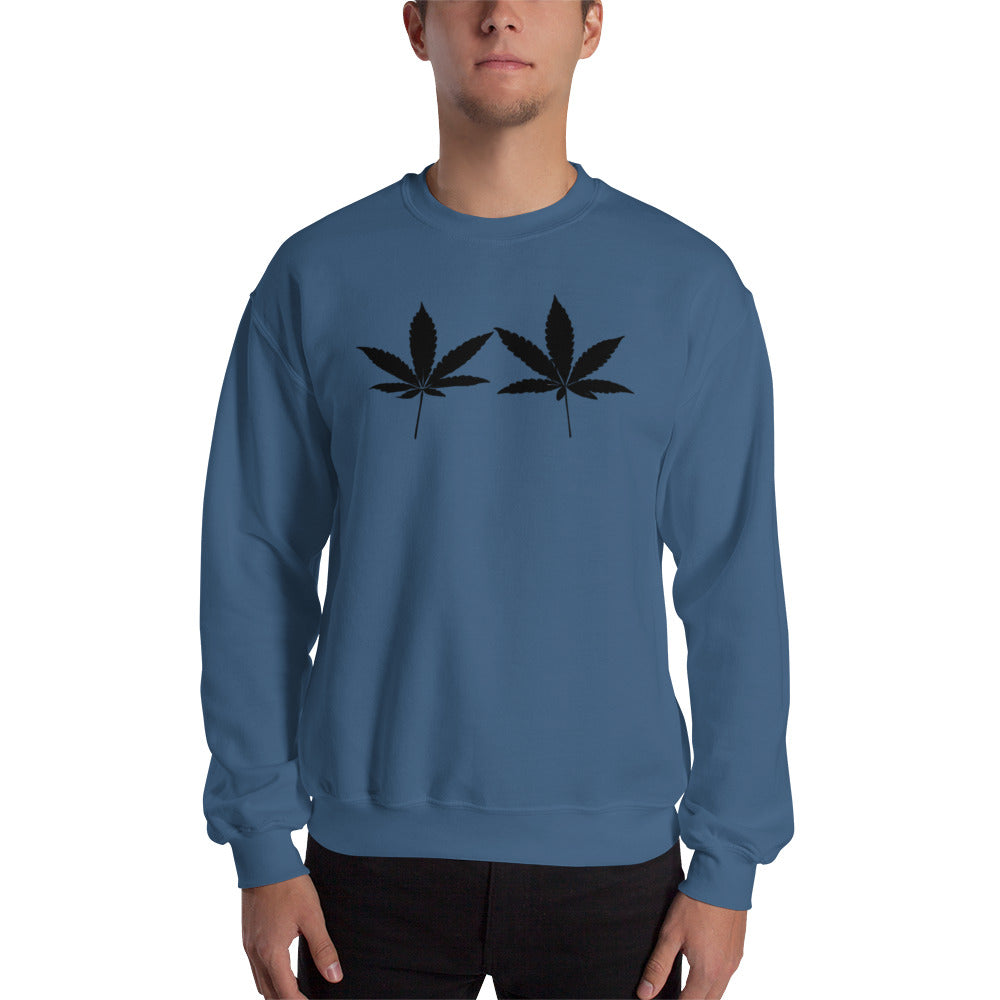 Black Cannabis Leaves Unisex Sweatshirt