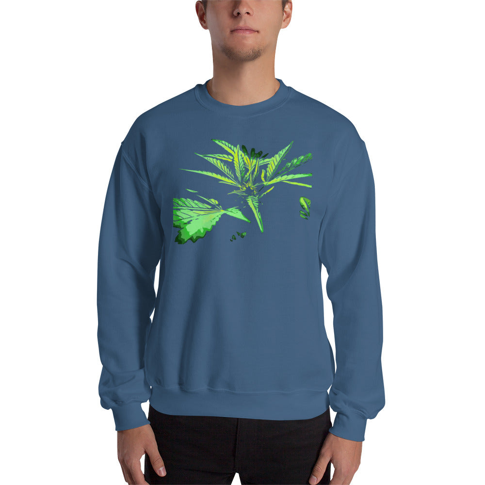 Close Up Praying Cannabis Plant Unisex Sweatshirt