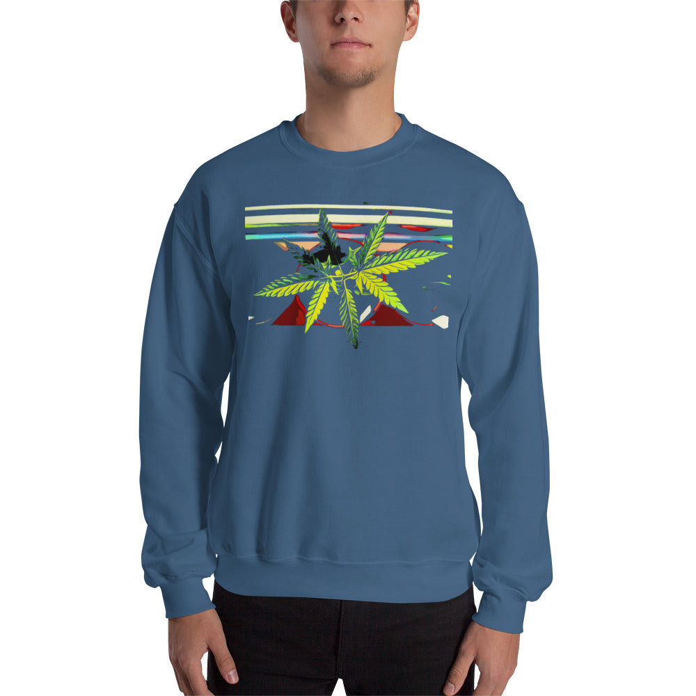 Stripey Cannabis Plant Unisex Sweatshirt
