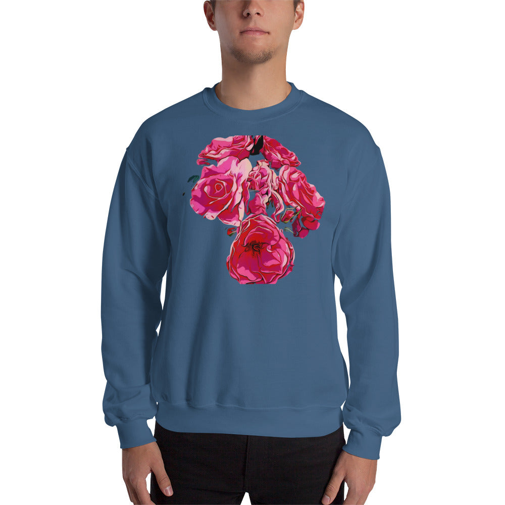 Pink Rose Flowers Unisex Sweatshirt
