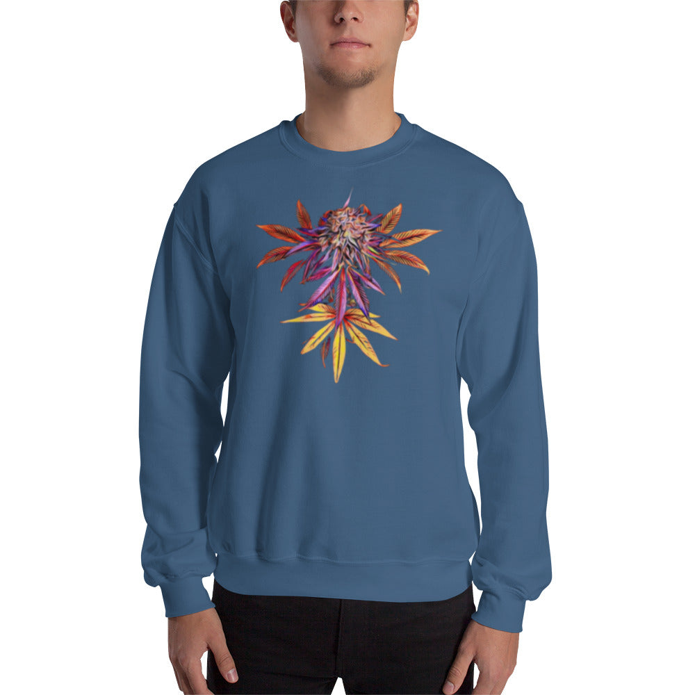 Faded Rainbow Cannabis Flower Unisex Sweatshirt