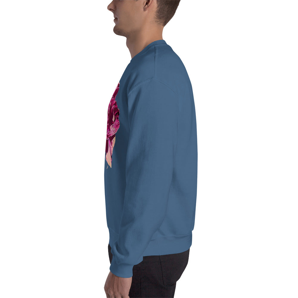 Big Pink Rose Flower Unisex Sweatshirt