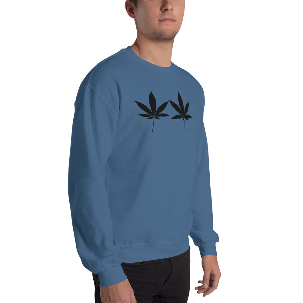 Black Cannabis Leaves Unisex Sweatshirt