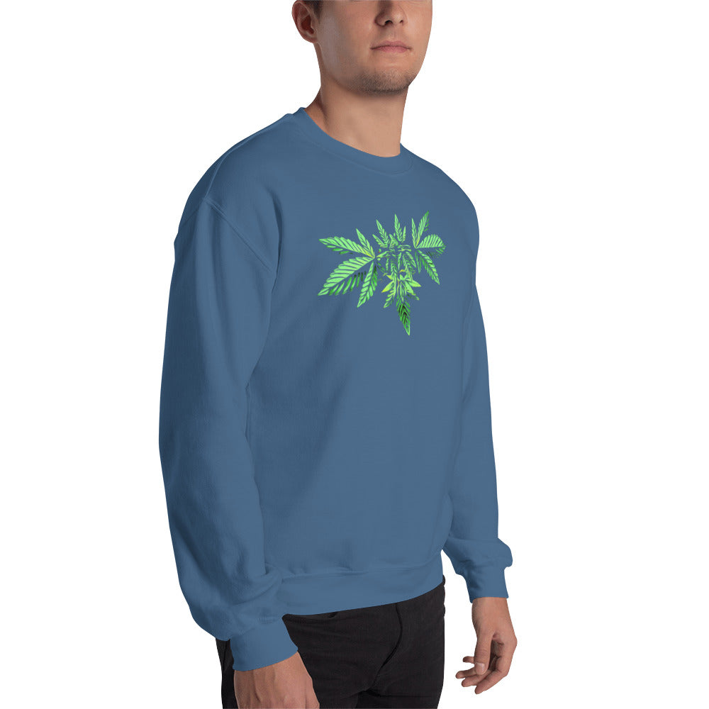 Symmetrical Leaf Cannabis Plant Unisex Sweatshirt