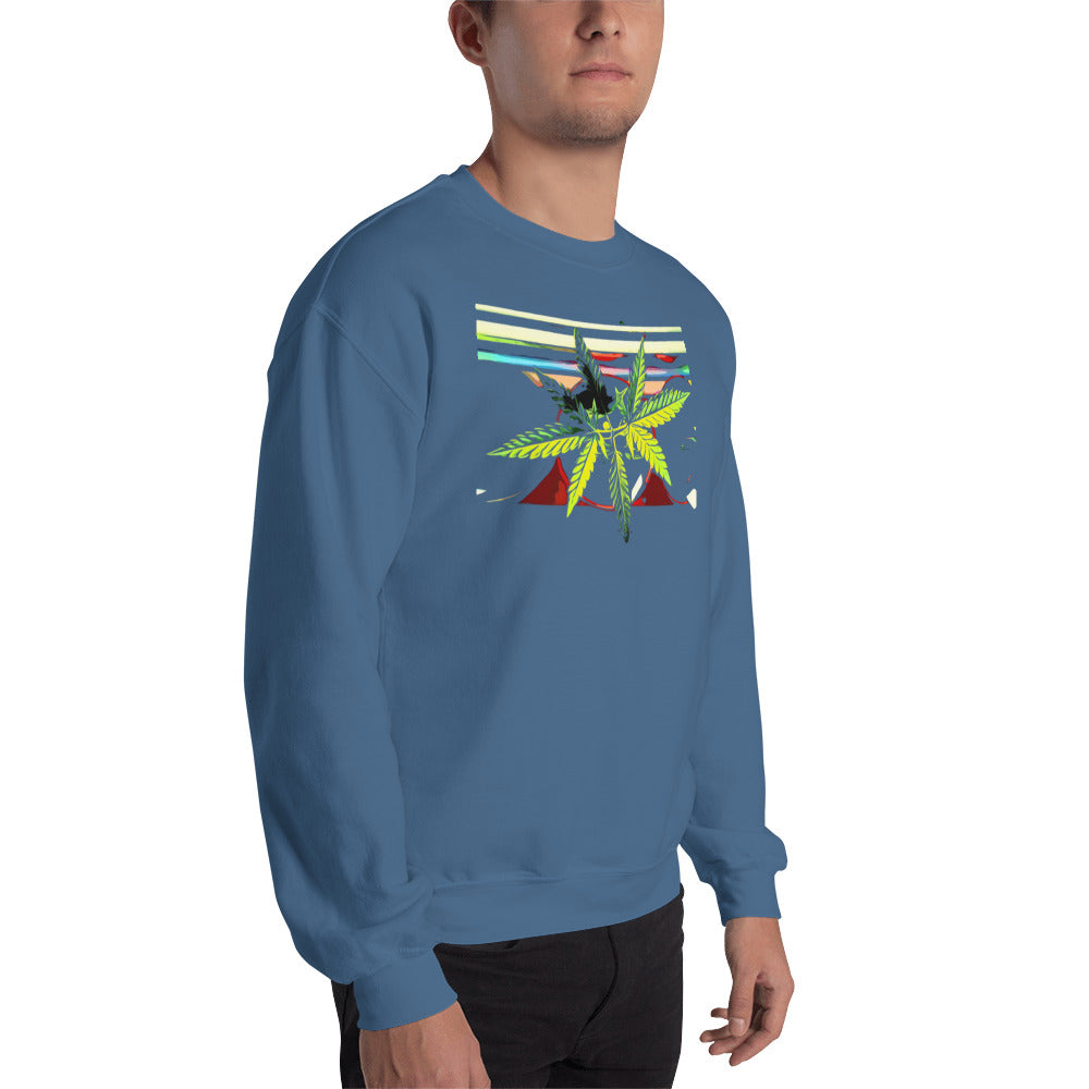 Stripey Cannabis Plant Unisex Sweatshirt