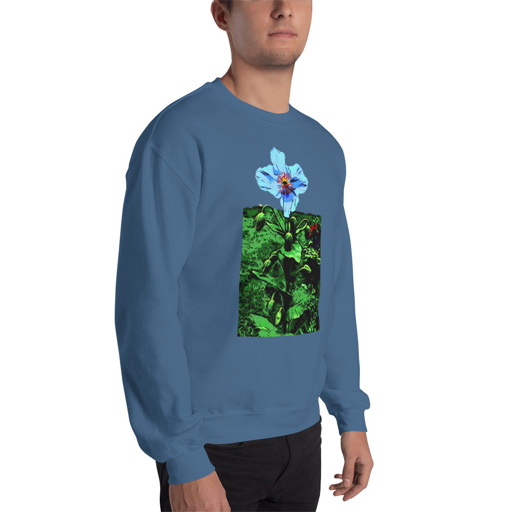 Blue Poppy Flower Unisex Sweatshirt