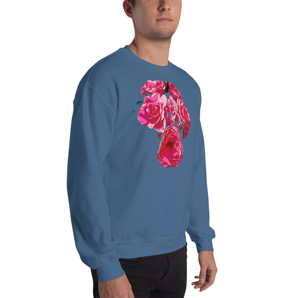Pink Rose Flowers Unisex Sweatshirt