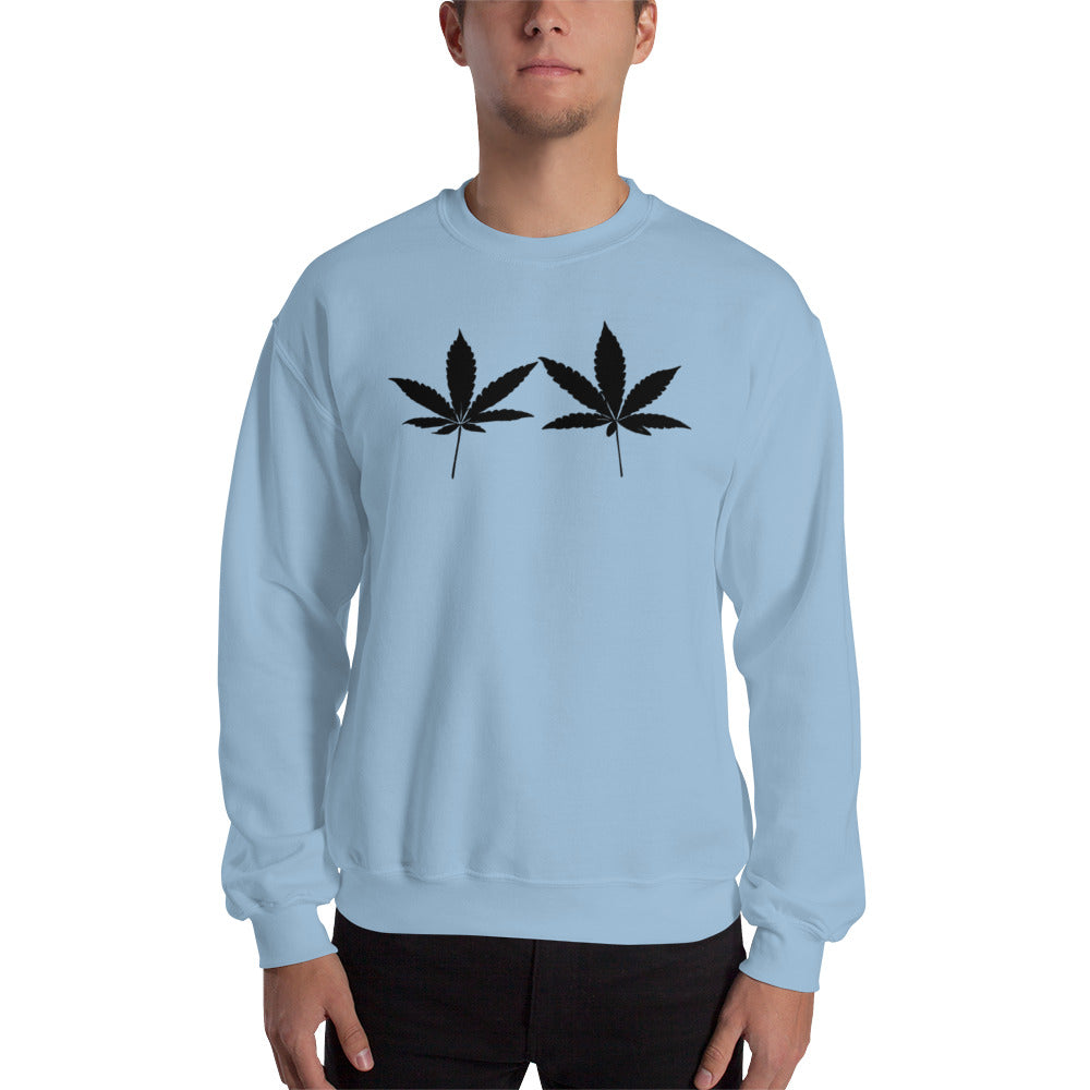 Black Cannabis Leaves Unisex Sweatshirt