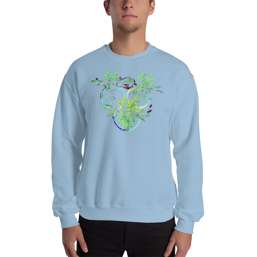 3 Blue Cannabis Pot Plants Unisex Sweatshirt