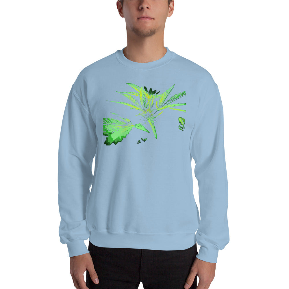 Close Up Praying Cannabis Plant Unisex Sweatshirt