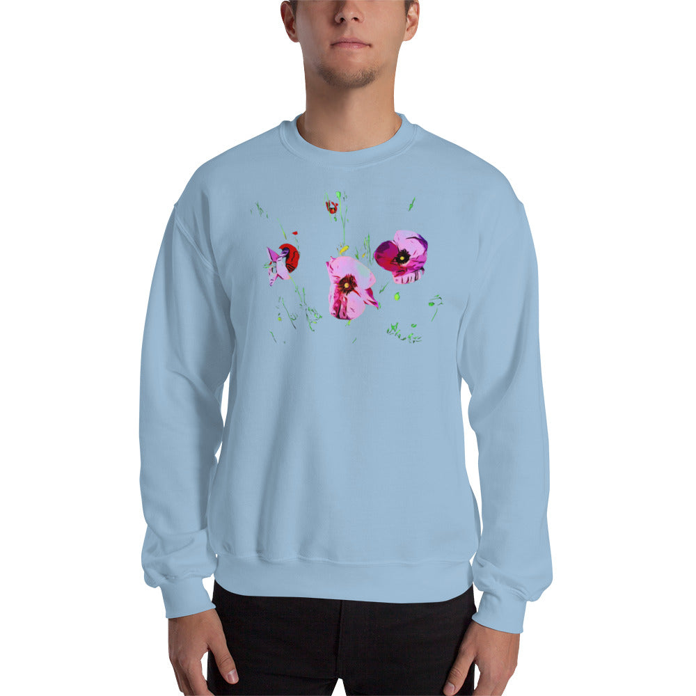 Field of Pink Poppy Flowers Unisex Sweatshirt